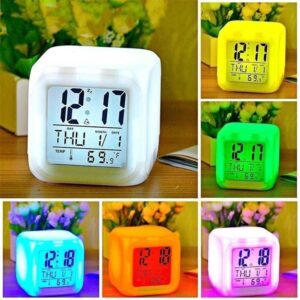 digital multi colour alarm clock