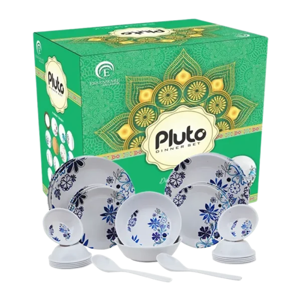 Essenware Pluto Melamine Dinner Set (Assorted) - Pack Of 20