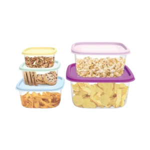 All Time Plastic Prism Square Container Set - 6.6 Ltr (5 Piece Set)