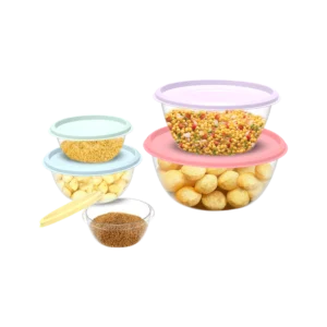 All Time Plastic Prism Round Container Set - 6.5 Ltr (5 Piece Set)