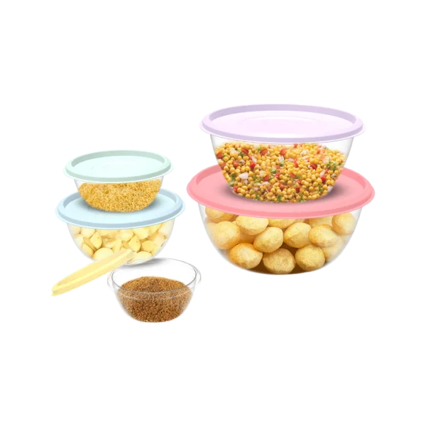 All Time Plastic Prism Round Container Set - 6.5 Ltr (5 Piece Set)