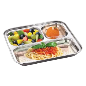 Jensons Stainless Steel 3 In 1 Partation Plate - 1 Unit