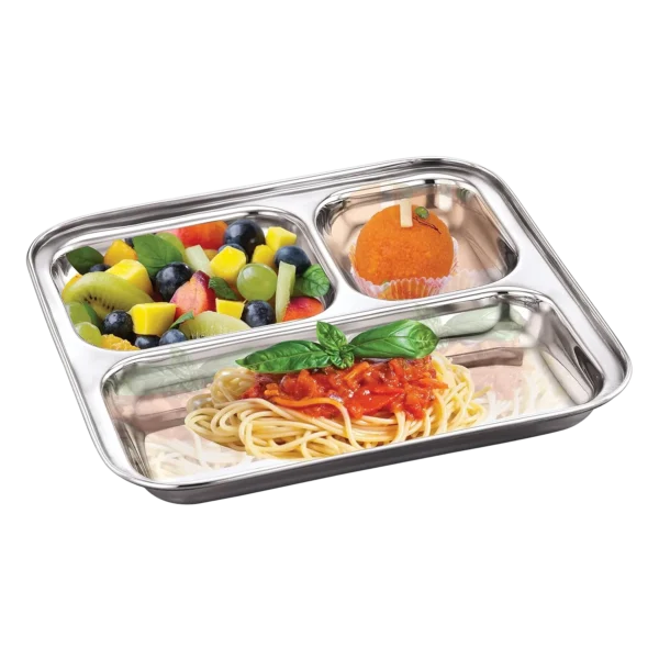 Jensons Stainless Steel 3 In 1 Partation Plate - 1 Unit