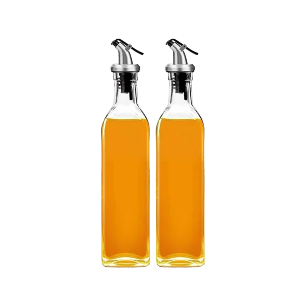 Imported Glass Oil Bottle - 500 Ml (Pack Of 2)