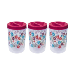 Princeware Twister Packing Container With Spoon 1.23 Ltr Each (Assorted Color) - Pack Of 3