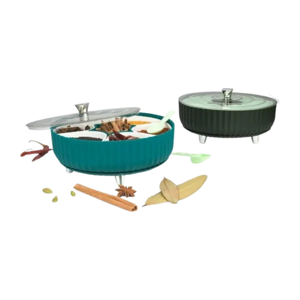 7 In 1 Spice Box With Spoon Masala Dabba - 1 Unit