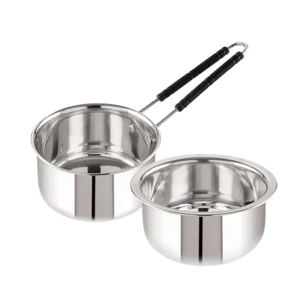 Veer Steel 2 Pc Cookware Set (Tope + Saucepan)