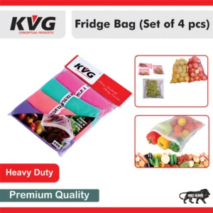 Kvg Reusable Fridge Storage Bags - Pack Of 4