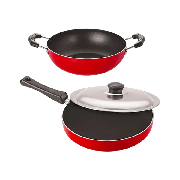 Maxtouch Cookware (kadai And Frying Pan With Lid) - (set Of 2)