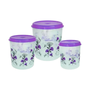 Princeware Classic Tall Packing Printed Container (set Of 3) - (4.05 Ltr+7 Ltr+12 Ltr)