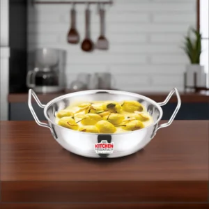 Kitchen Essentials Stainless Steel Flat Bottom Kadai 1.1 Ltr - 1 Unit