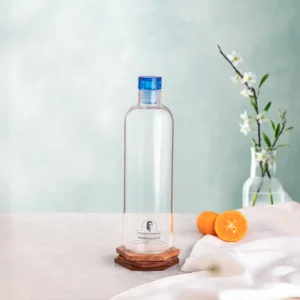 Sk Verona Borosilicate Round Bottle (750 Ml) With Lid Blue (With Gift Box) - 1 Unit