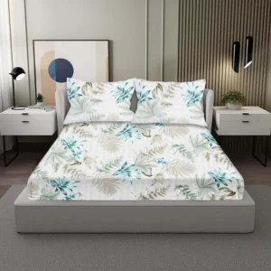 Micro Bedsheet King Size (Off White Printed) - 1 Unit