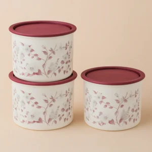 Snap & Lock Round Container 1077 Printed Shrik Wrap - Pack Of 3
