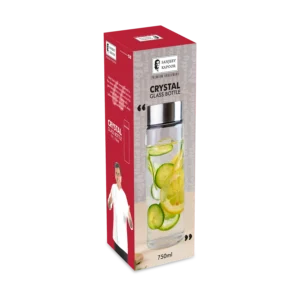 Sk Crystal Glass Bottle (750 Ml) With Steel Wide Lid (With Gift Box) - 1 Unit
