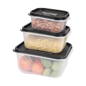 Airtight Plastic Storage Container Set Of 3 (700 Ml+ 1.4 Ltr + 2.4 Ltr) - 1 Unit