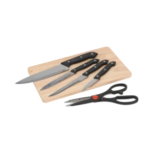 Stainless Steel Knife (Set Of 5 + 1 Chopper Board) - 1 Unit