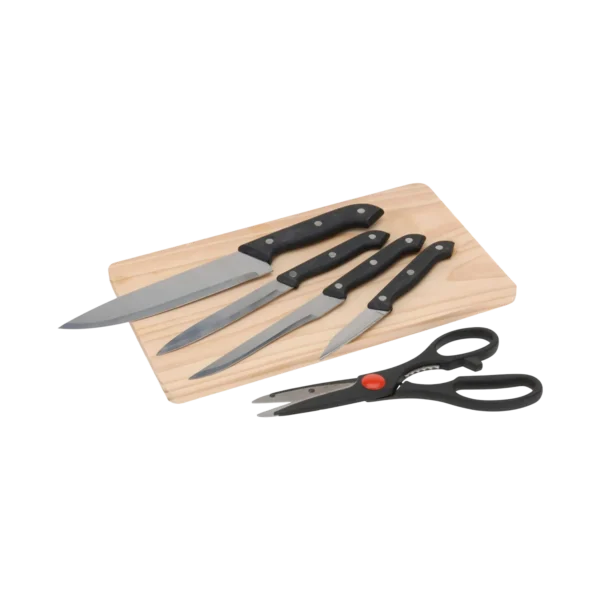 Stainless Steel Knife (Set Of 5 + 1 Chopper Board) - 1 Unit