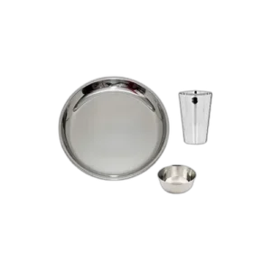 Stainless Steel Thali Vati Glass Combo