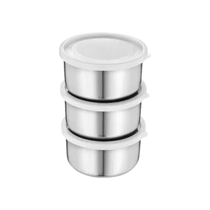Jensons Stainless Steel Dabbi (set Of 3 Pieces)