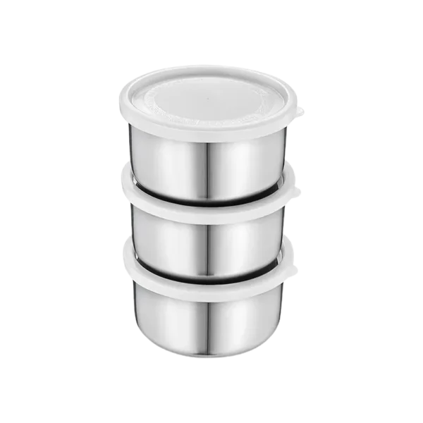Jensons Stainless Steel Dabbi (set Of 3 Pieces)
