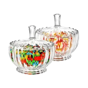 Glass Candy Bowl - Set Of 2 Piecess
