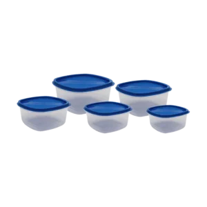 Princeware Sf Square Packing Container 2.475 Ltr (100 Ml+225 Ml+375 Ml+650 Ml+1.125 Ltr) - Pack Of 5