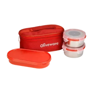 Oliveware Aroma Lunch Box 2 Stainless Steel Container With Rice Tray