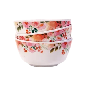 Essenware Melamine Veg Bowl 4.2 Inch Red Floral (Pack of 3)