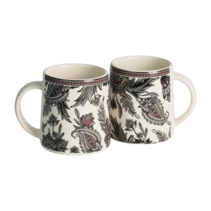 Somny Alive Milk Mug Carpet Black Printed (350 Ml) - Pack Of 2