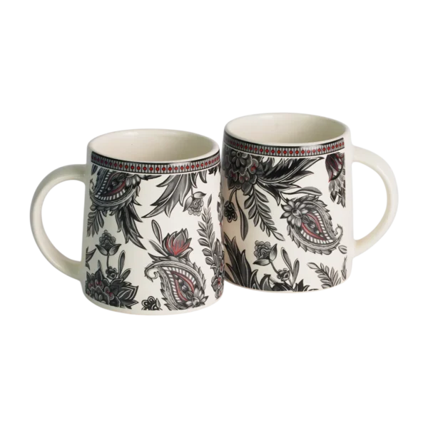 Somny Alive Milk Mug Carpet Black Printed (350 Ml) - Pack Of 2